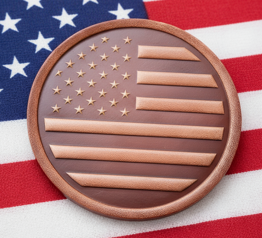 Coaster -Leather American Flag