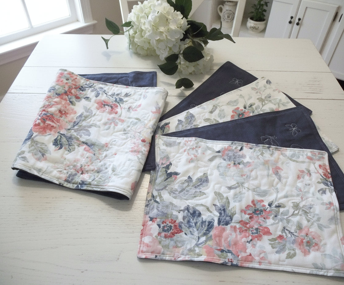 linens on a white wooden table