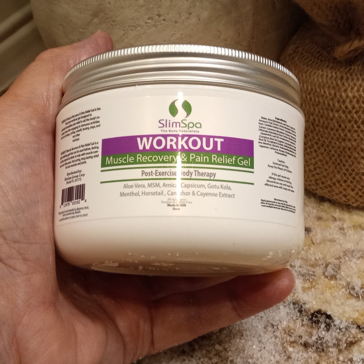 (181) Workout Muscle Recovery & Pain Relief Gel 8 oz.
