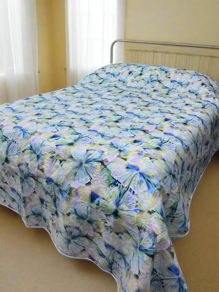 (517) Butterfly and Flowers King Bedspread