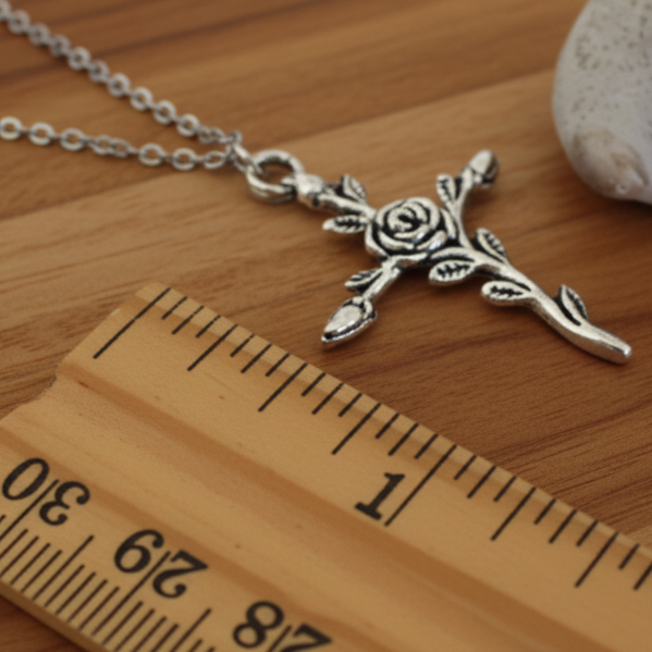 Floral Cross Necklace