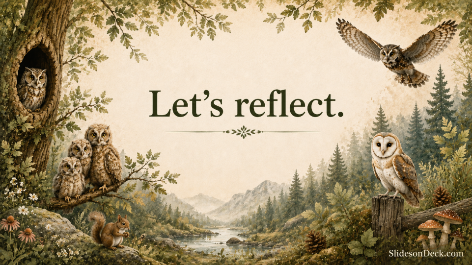 Owls in Nature Lesson Framework Google Slides Deck