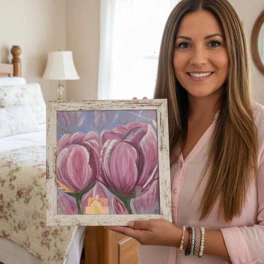 stunning floral in shabby chic frame