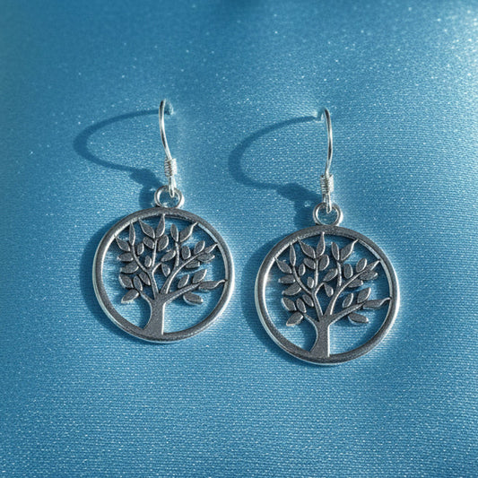 Belva Ann Silver Tree Earrings