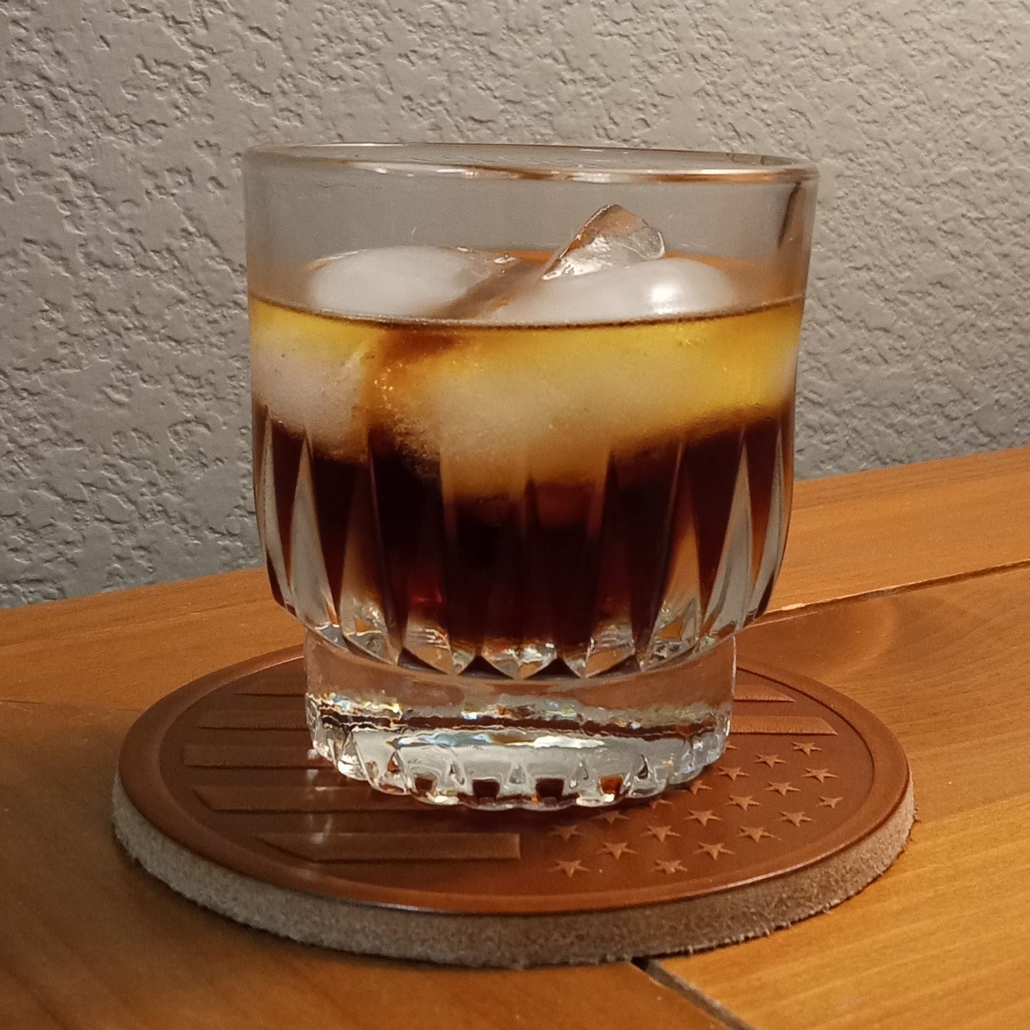 (130) Coaster -Leather American Flag