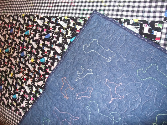(111) Heavenly Dogs Lap Quilt