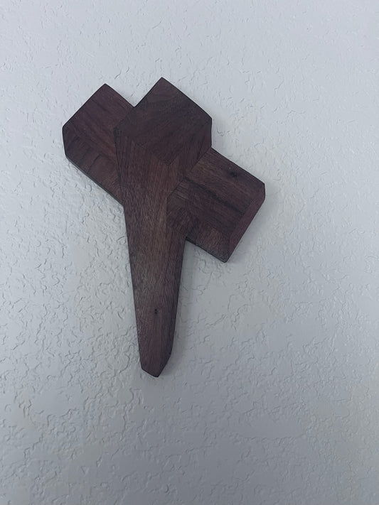 (506) Elegant Walnut Wood Cross 9 x 13 inches