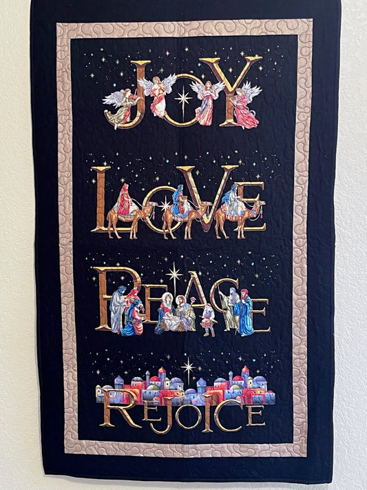 (510) Joy, Love, Peace, Rejoice — Seasonal Wall Hanging