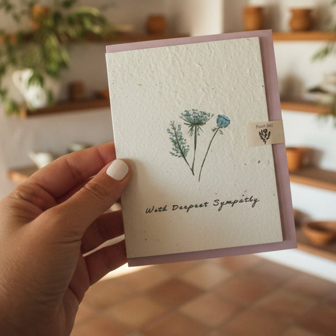 Beautiful artisan wildflower Sympathy card