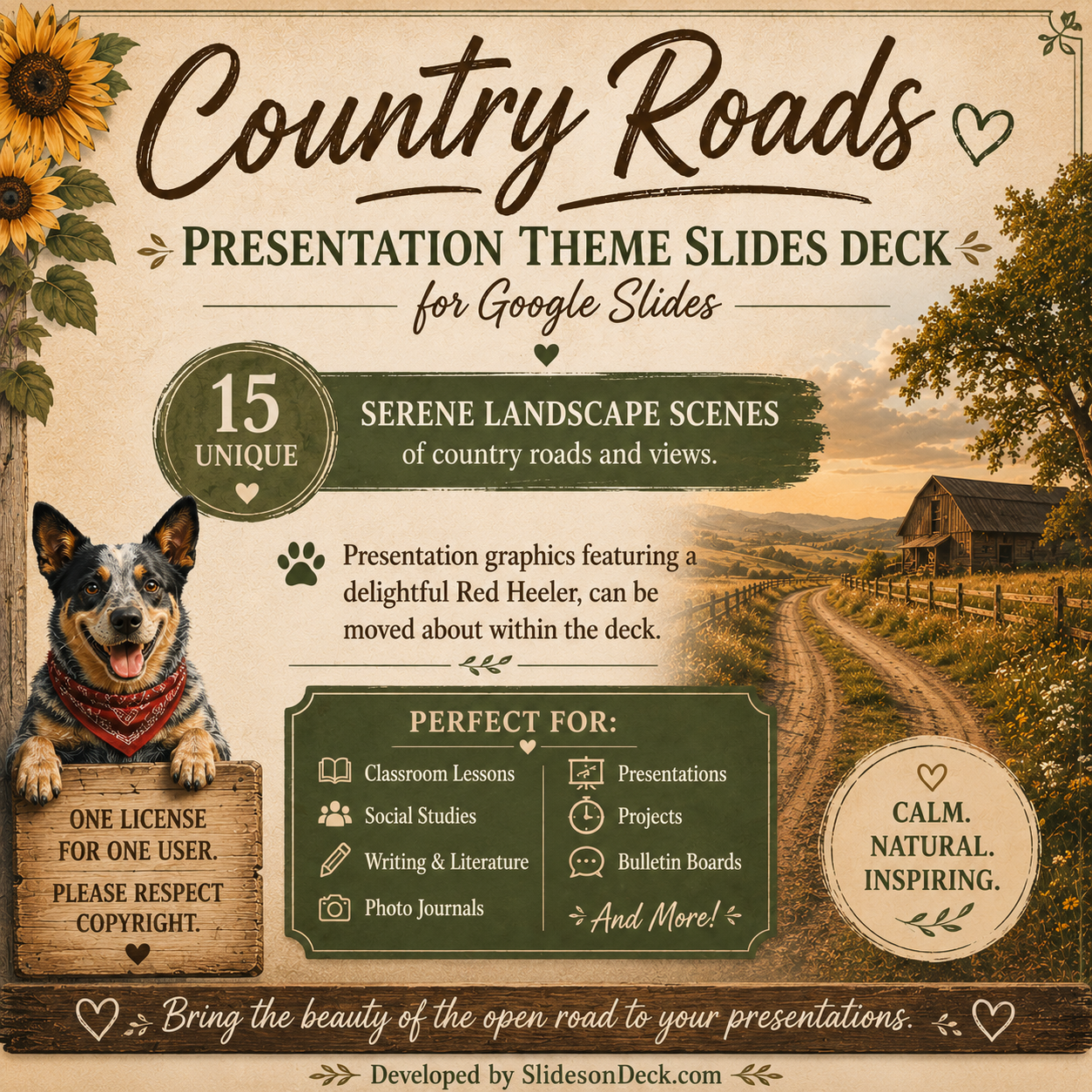 Country Roads Presentation Theme Slides Deck