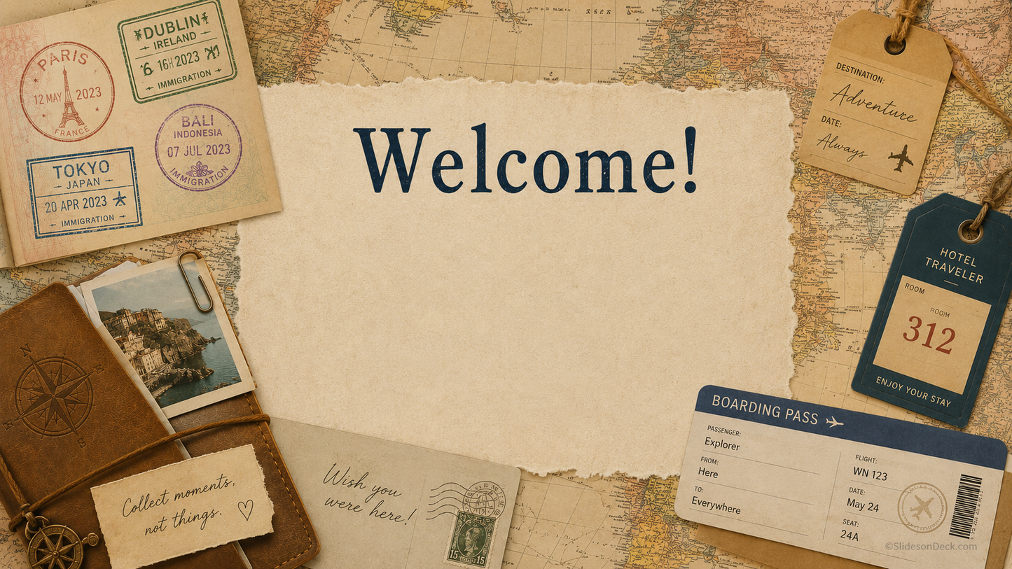 Passport to the World Presentation Theme Slides Deck
