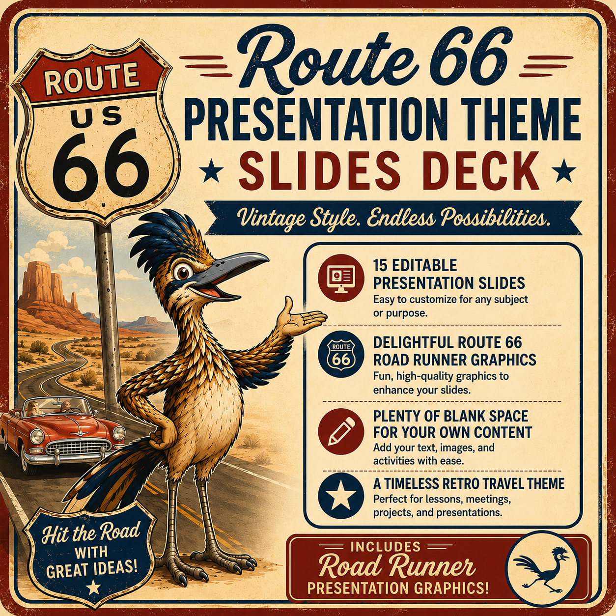 Route 66 Presentation Theme Slides Deck