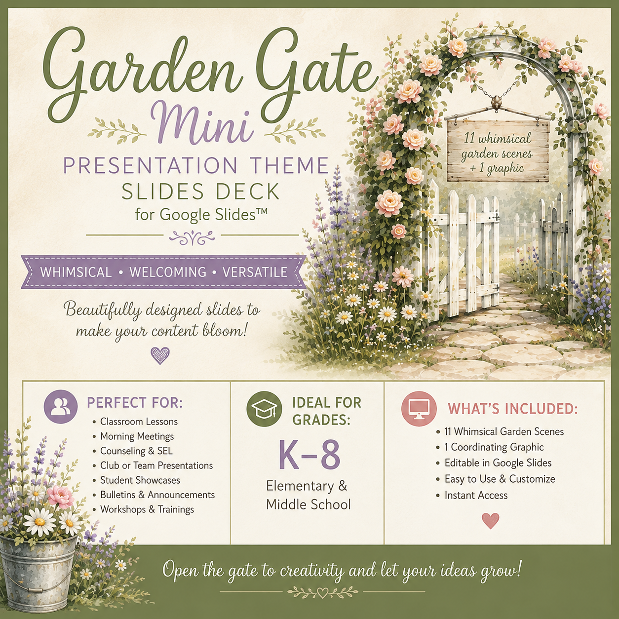 Garden Gate Mini Presentation Theme Slides Deck