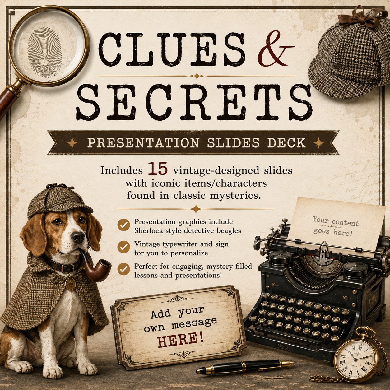 Clues & Secrets Presentation Theme Slides Deck