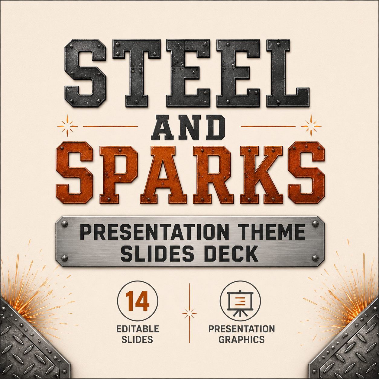 Steel and Sparks Presentation Theme Slides Deck