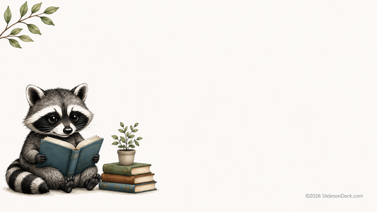 Reading Raccoon Mini Presentation Theme Slides Deck