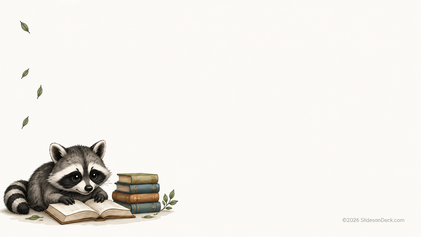 Reading Raccoon Mini Presentation Theme Slides Deck