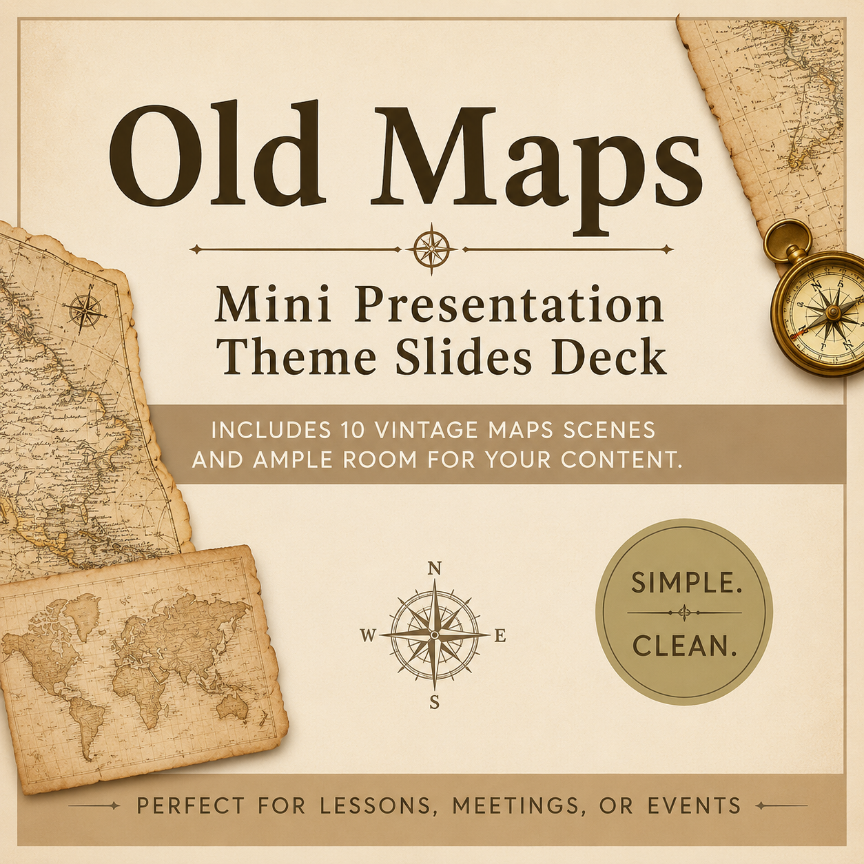 Old Maps Mini Presentation Theme Slides Deck
