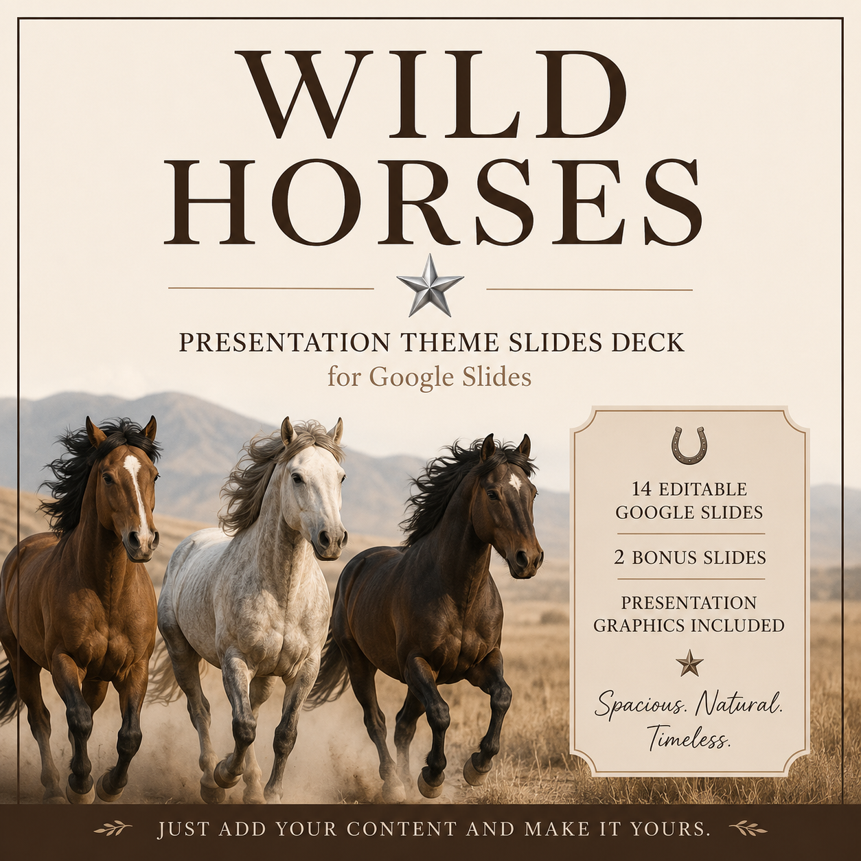 Wild Horses Presentation Theme Slides Deck