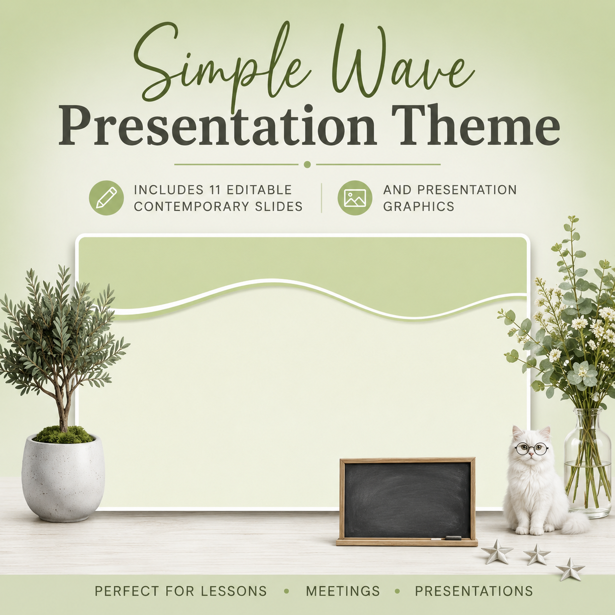 Simple Wave Presentation Theme Google Slides