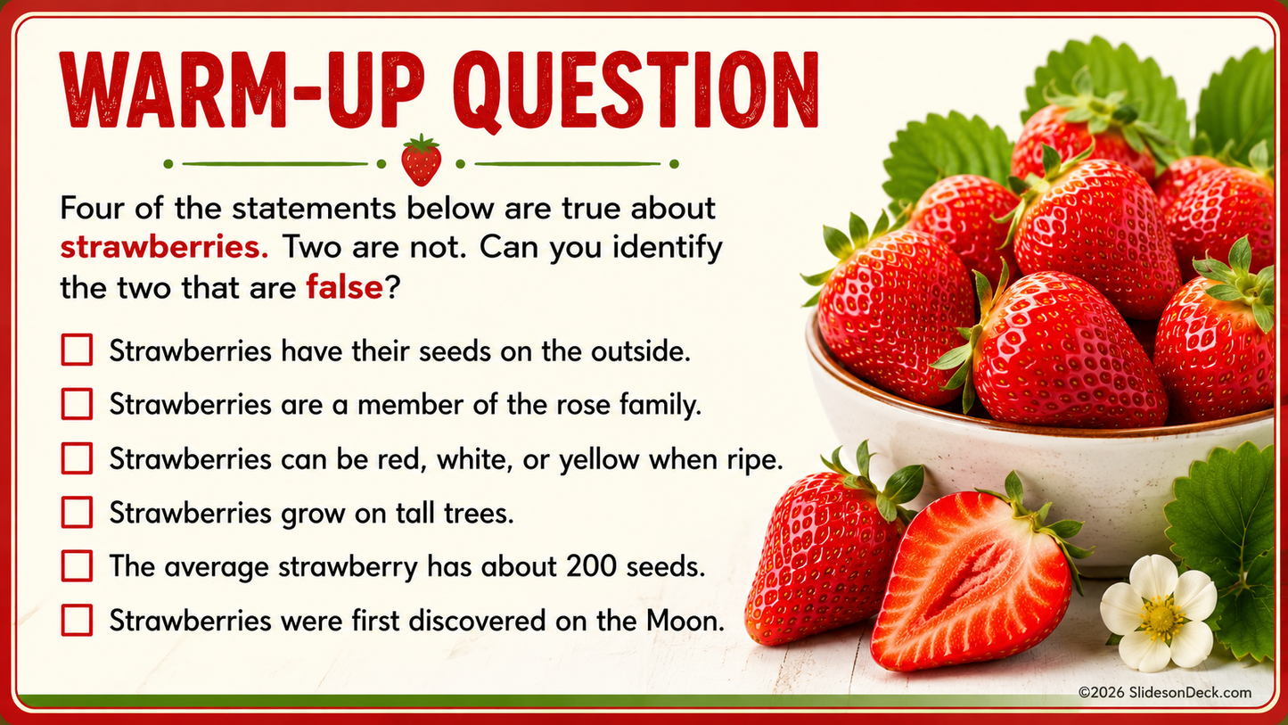 Strawberry Delight Lesson Framework Google Slides