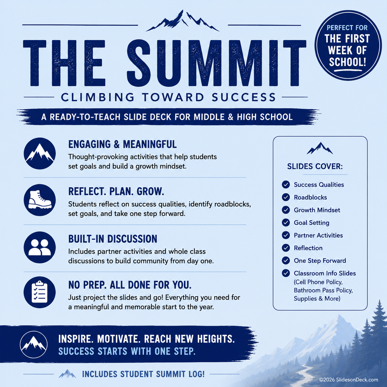 The Summit: First Week of School Google Slides