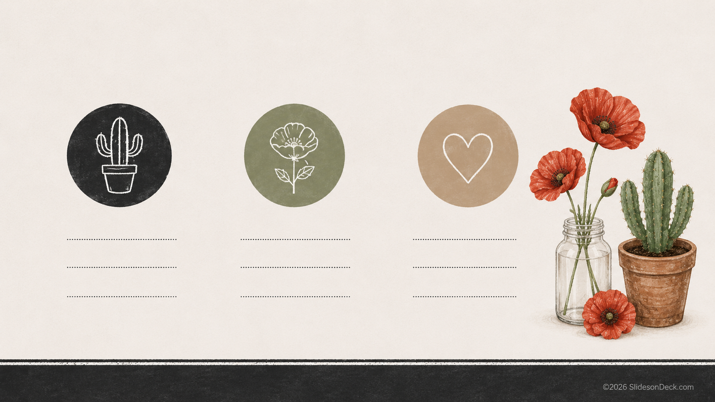 Chalk and Cactus Mini Presentation Theme Slides Deck