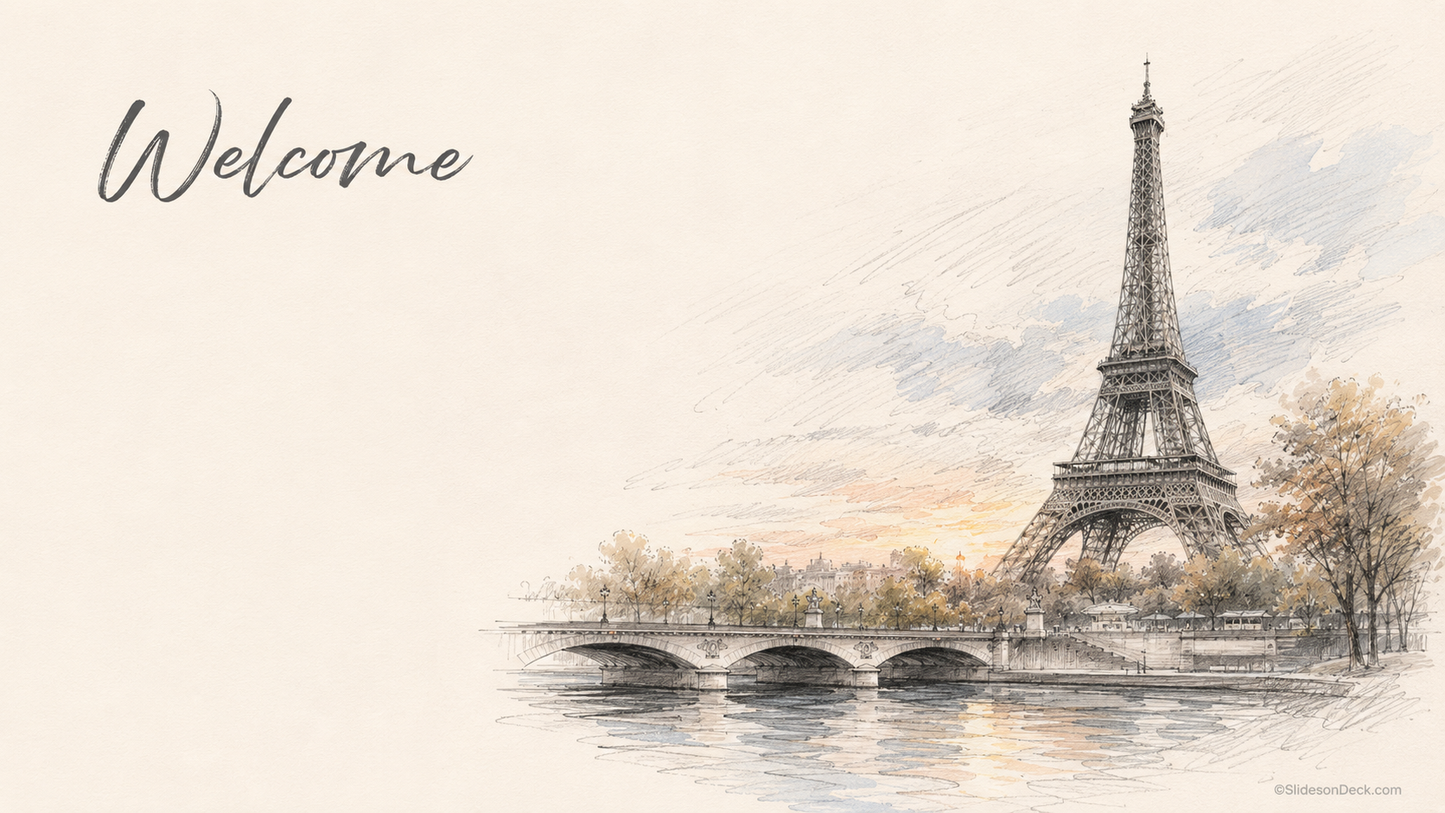 Paris, France Scenes Presentation Theme Slides Deck