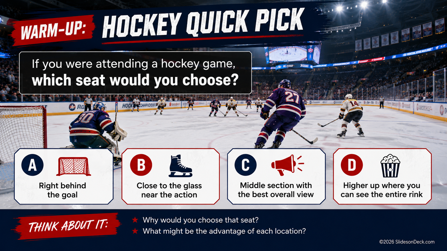 At the Hockey Game Lesson Framework Google Slides Deck