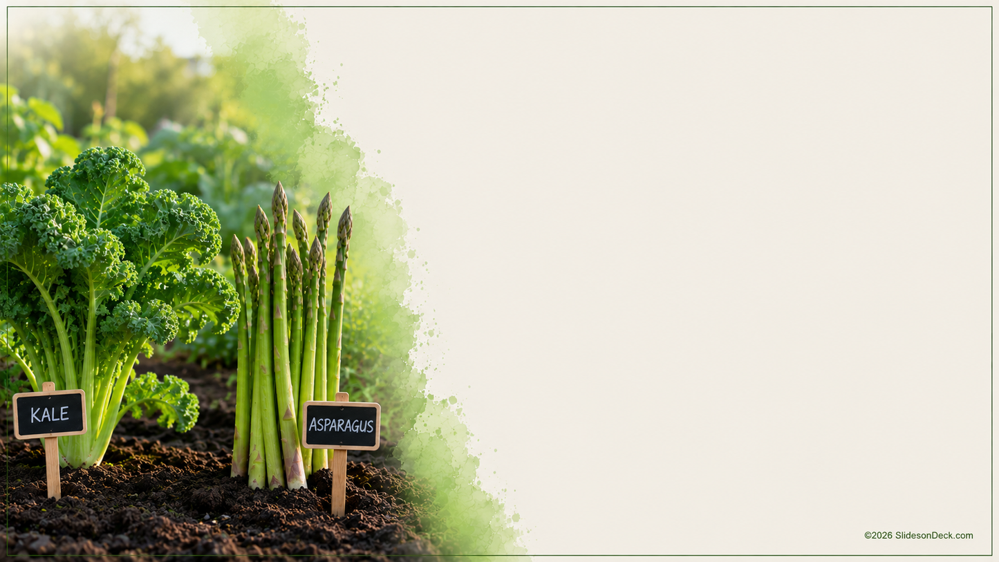 Green Vegetable Lesson Framework Google Slides Deck