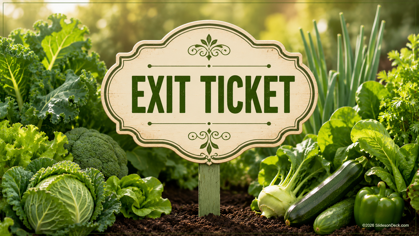 Green Vegetable Lesson Framework Google Slides Deck