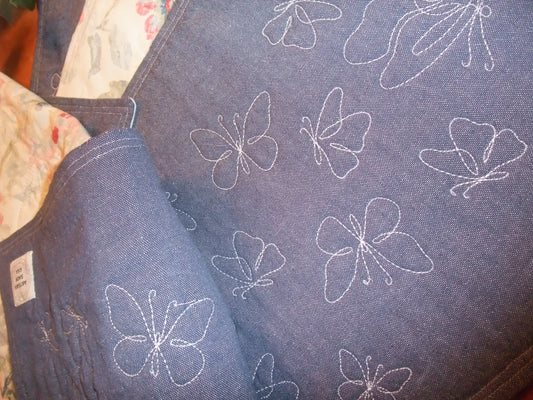 Denim and Watercolor Placemat and Table Runner Set