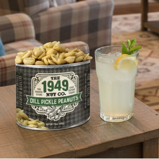 Dill pickle flavored peanuts in a can.