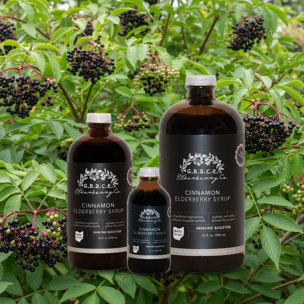 Three bottles of cinnamon syrup with labels on a white background