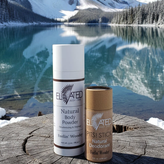 Feelin’ Woodsy Freshness Duo- Body powder and PITS! STICK