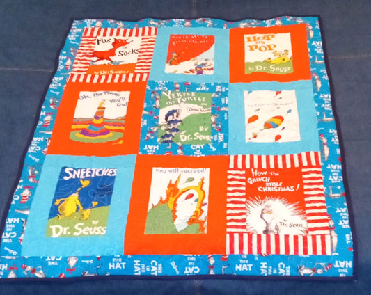 197 Seuss-Inspired Cozy Quilt 33"x44"