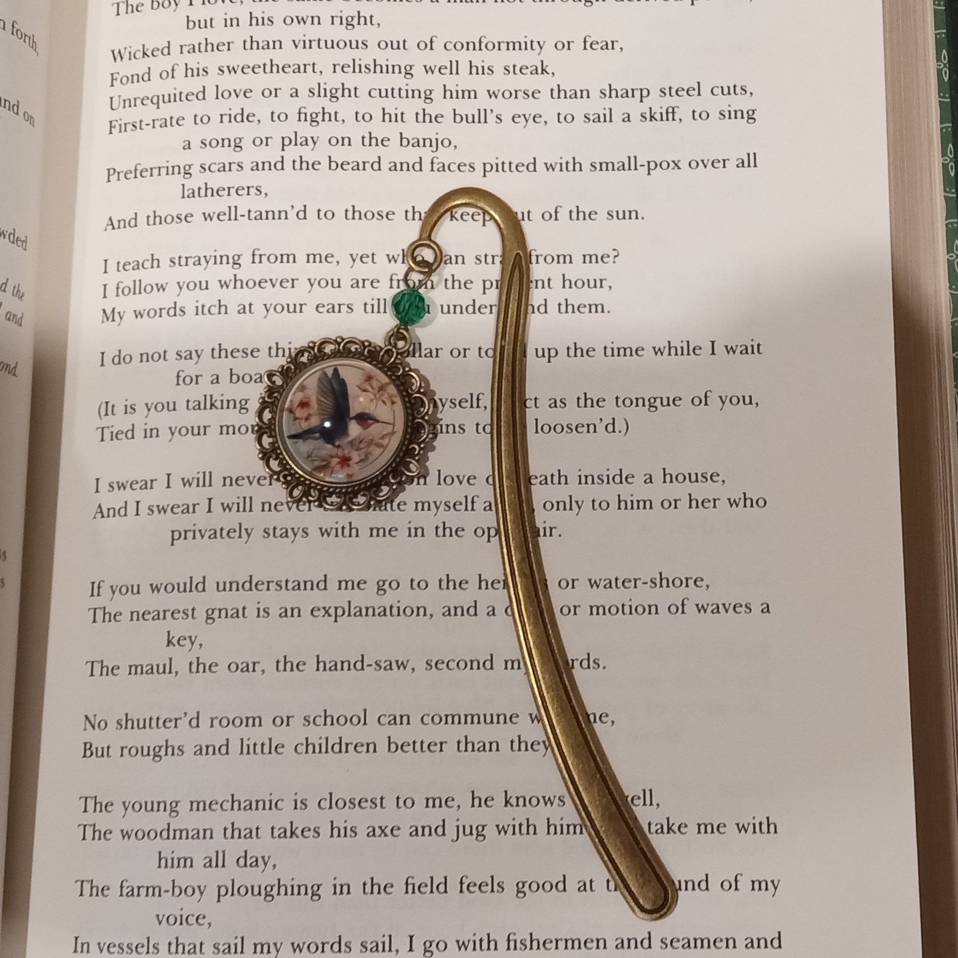 Hummingbird classy book mark