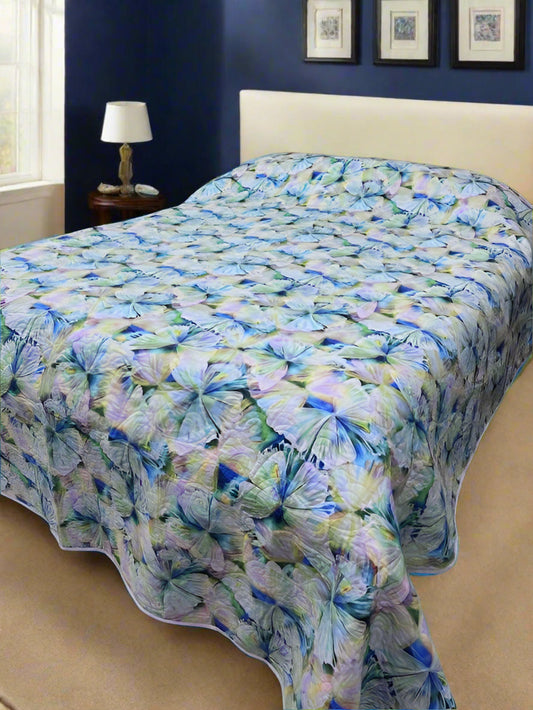 (517) Butterfly and Flowers King Bedspread