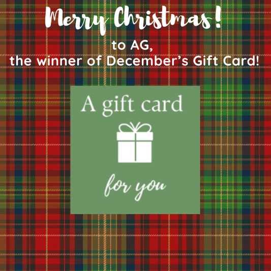 Winner of December's Gift Card Giveaway