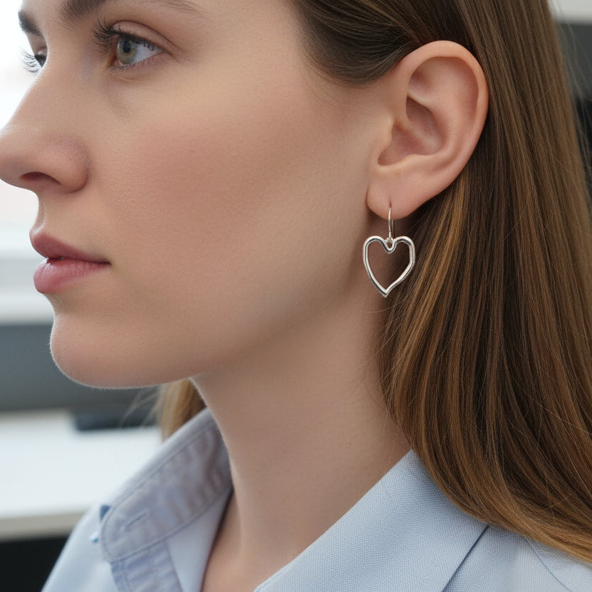 Open-heart, light weight earrings