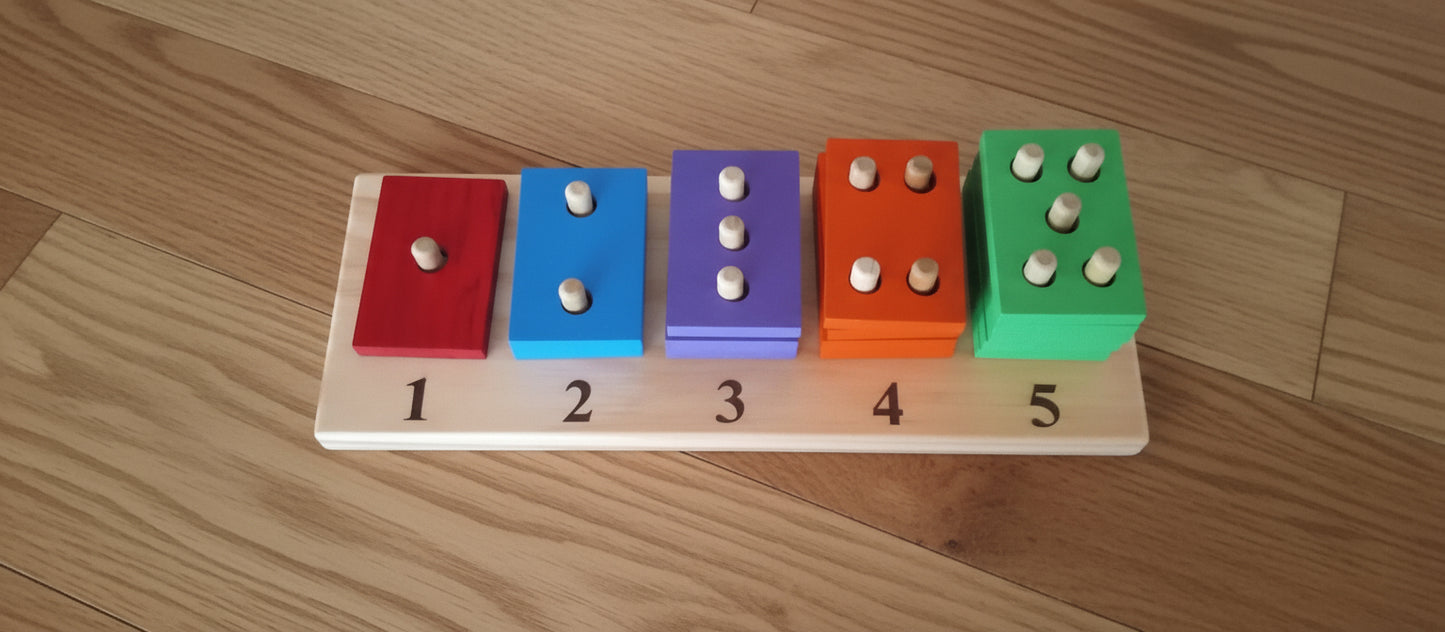 Colorful wooden blocks game/toy with numbers