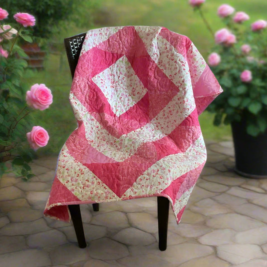 Bright Pink Baby Quilt 46" x46"