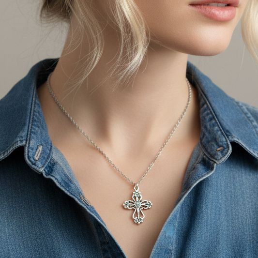 Decorative Cross Necklace