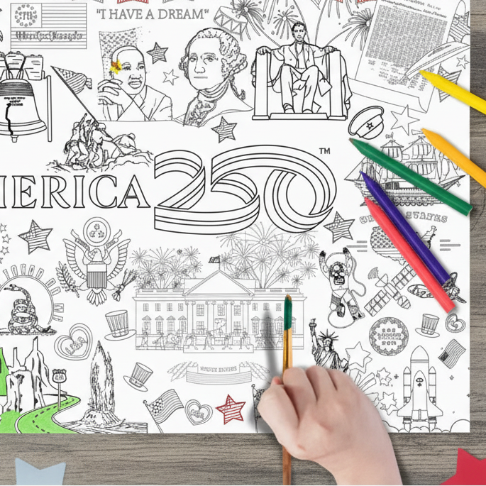America 250 Coloring Placemats