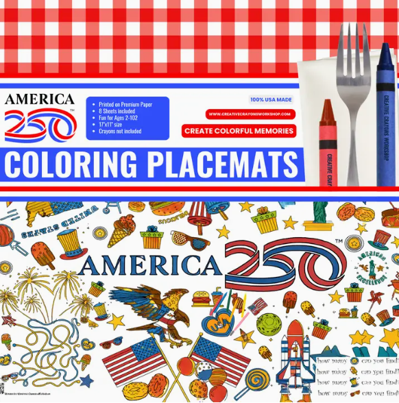 America 250 Coloring Placemats