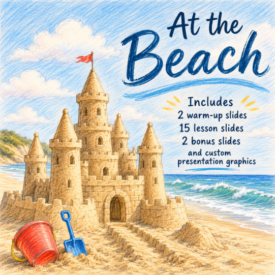 At the Beach Lesson Framework Google Slides Deck