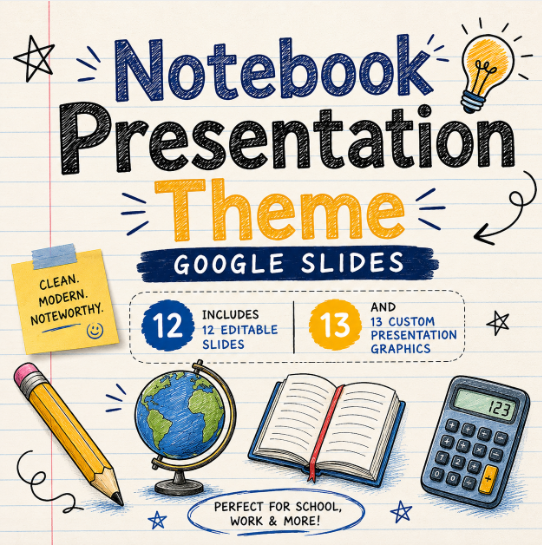 Notebook Presentation Theme Google Slides Deck
