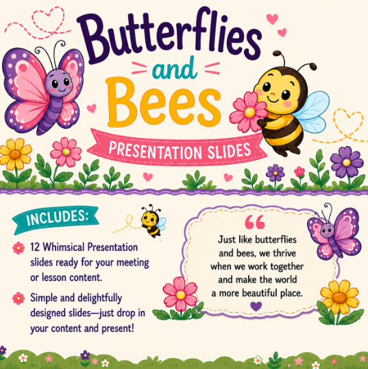 Butterflies and Bees Presentation Theme Slides