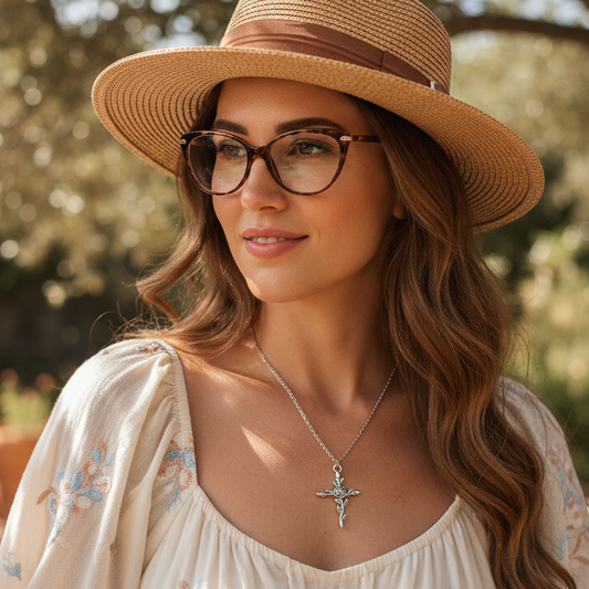 Floral Cross Necklace