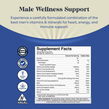Men’s Multivitamin Gummies – Immune & Energy Support